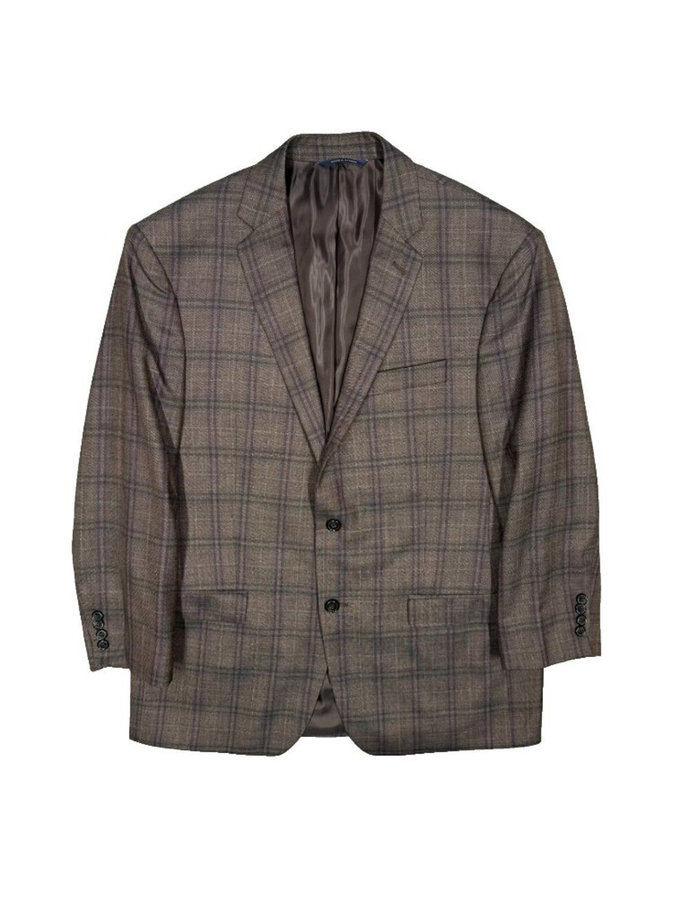 Ralph Lauren Blazer Plaid Wool Sport Coat Brown Canada Made 44R